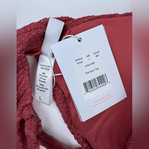NWT Andie Swim The Symi Bikini Top Textured Sedona Macrame Pink Size Large - Picture 6 of 7